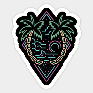 neon summer monoline Sticker